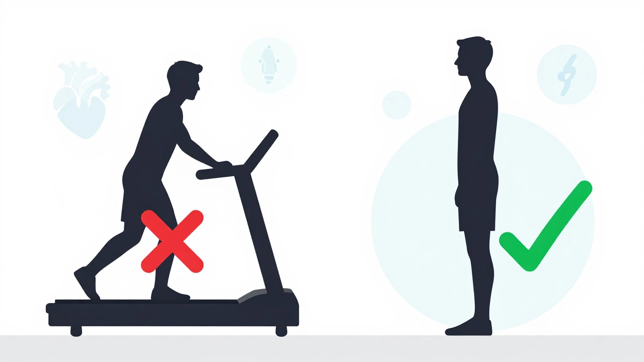 Visual guide showing correct vs incorrect treadmill form